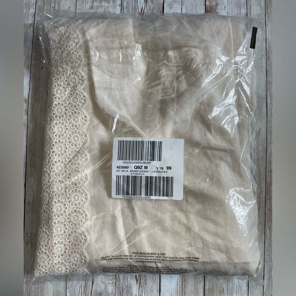 🆕 VICTORIA'S SECRET SWIM CS BEACHWEAR LINEN LACE-TRUM COVER-UP PANTS M 8-10 - Picture 10 of 16